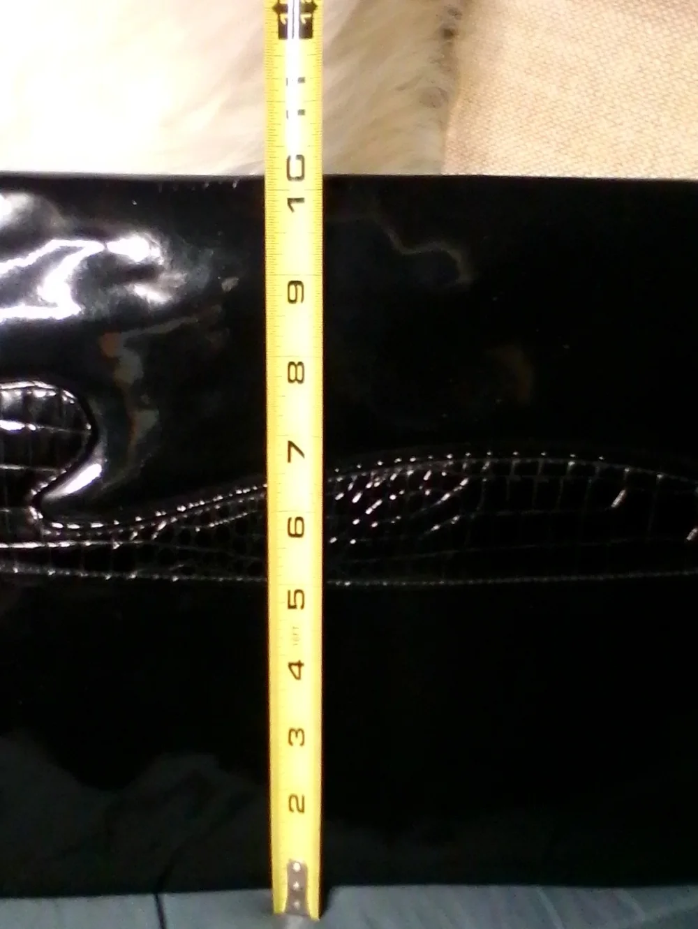 Vintage Black Large Patent Leather Document Clutch